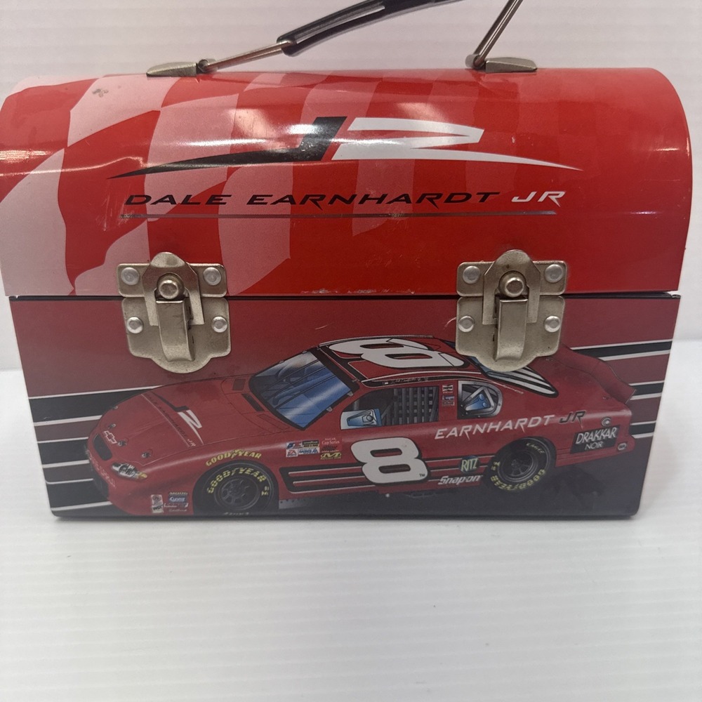 DALE EARNHARDT JR DOMED METAL‎ 8" X 9" 2003 LUNCH PAIL